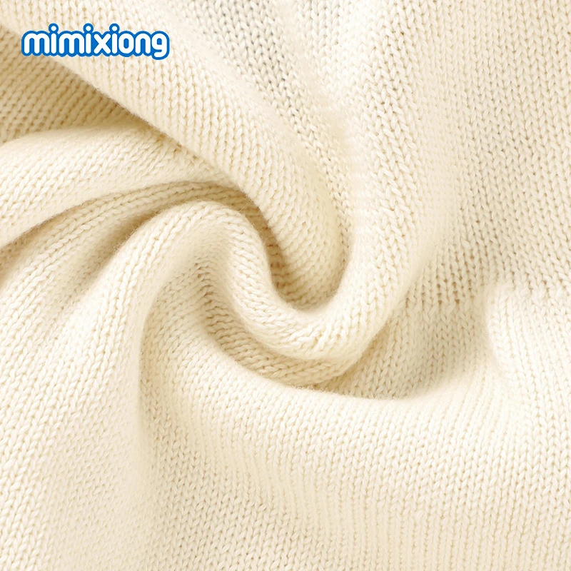 Платье для маленьких девочек Mimixiong из 100% хлопка, вязаное платье с длинным рукавом, цветочным рисунком животных и оленей, платья для маленьких девочек