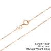 14K 1.0mm flat shining cable chain
