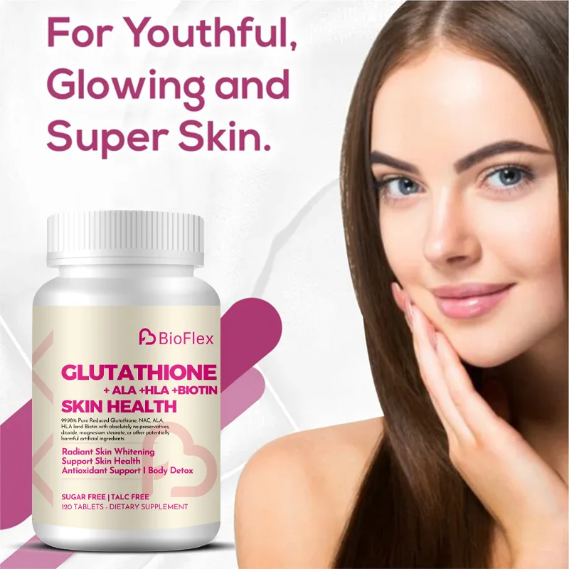 Bioflex Oem Private Label Anti Aging Skin Whitening 1000mg Glutathione Tablets Supplement With Biotin For Glowing Skin
