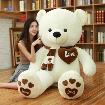 OEM ODM CE Custom soft fur Bear skin toy custom stuffed toy super-sized animal valentine's day 1m teddy bear plush toys