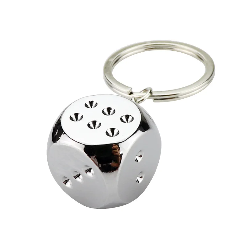 Casino Keychain Creative Games Gift Souvenir Zinc Alloy 3D Dice