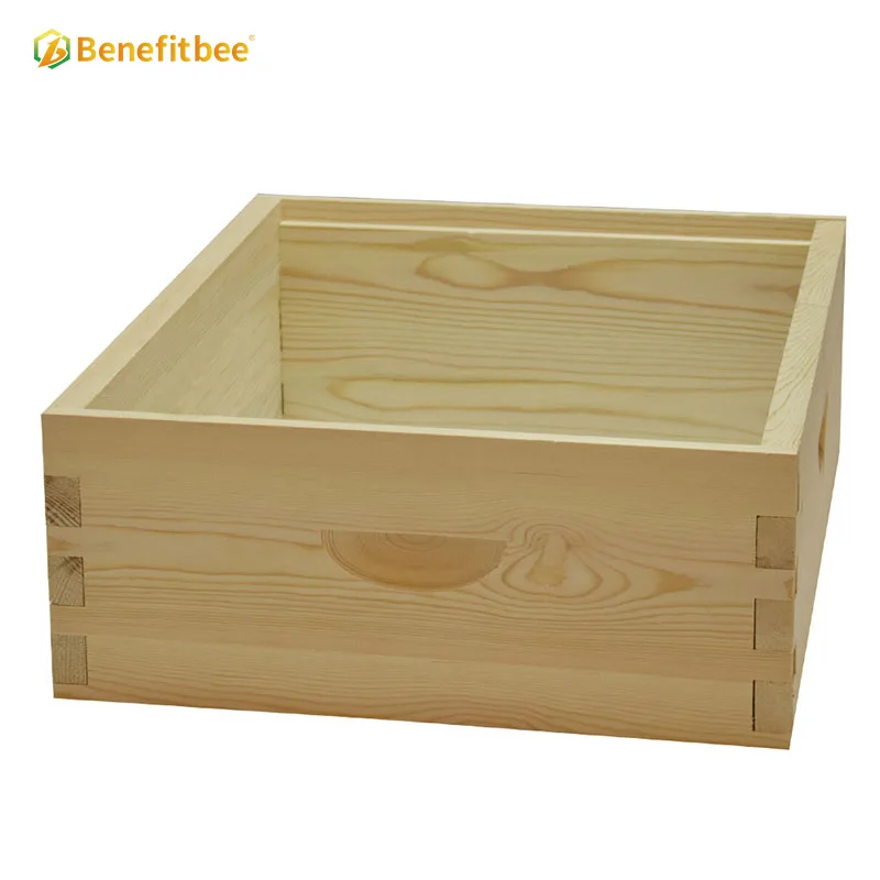 Benefitbee Factory Price Unassembled Langstroth Beehive Box Wooden Deep Hive Body  Pine Wood Hive Deep Box