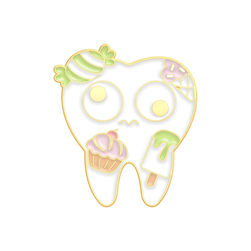 Creative Cute Smiley Face Toothbrush Enamel Pins Christmas Hat