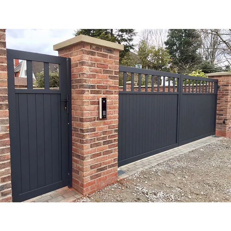 Easy Operation New Modern Design Motorized Automatic Aluminum Driveway Louver Fence Gate for Home and Garden