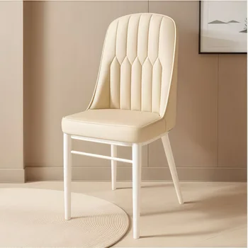 Light Luxury Home Dining Chairs with Iron Stools Mahjong Backrests for Long-Term Sitting for Hotel and Restaurant Decor