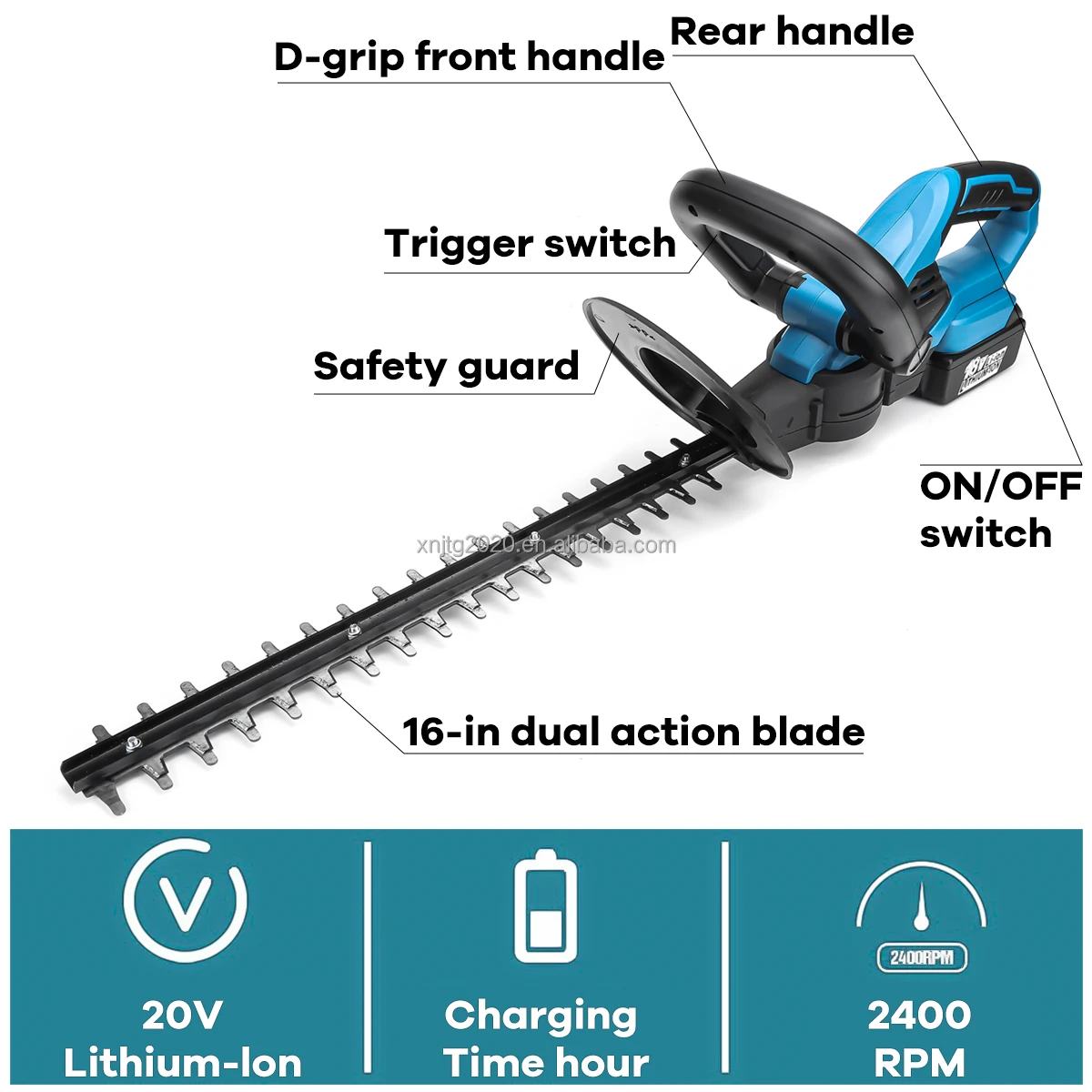 Battery Hedge Trimmer Cutter For Garden Cordless Electric Hedge Trimmer