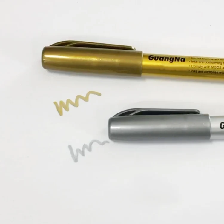 Ручка-маркер золотистая/серебристая металлическая