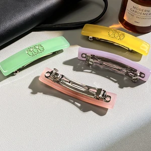Luxury Designer Brand Candy-colored Letter Hair Clips, Stylish Acetate Fiber Hair Clips for Women and Girls