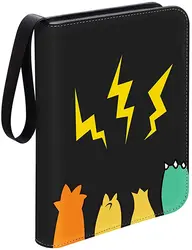 Таможня напечатала Покемон карты связующих кожа Играть чехол дисплей 4 карманные карты связующее вещество