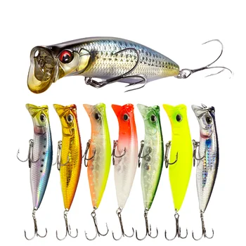 80mm 12g Topwater Whopper Popper Fishing Lure ABS Cup Mouth Surface Wobbler Saltwater Bass Trout Artificial Bait Pesca Supplies – Popper – view 5