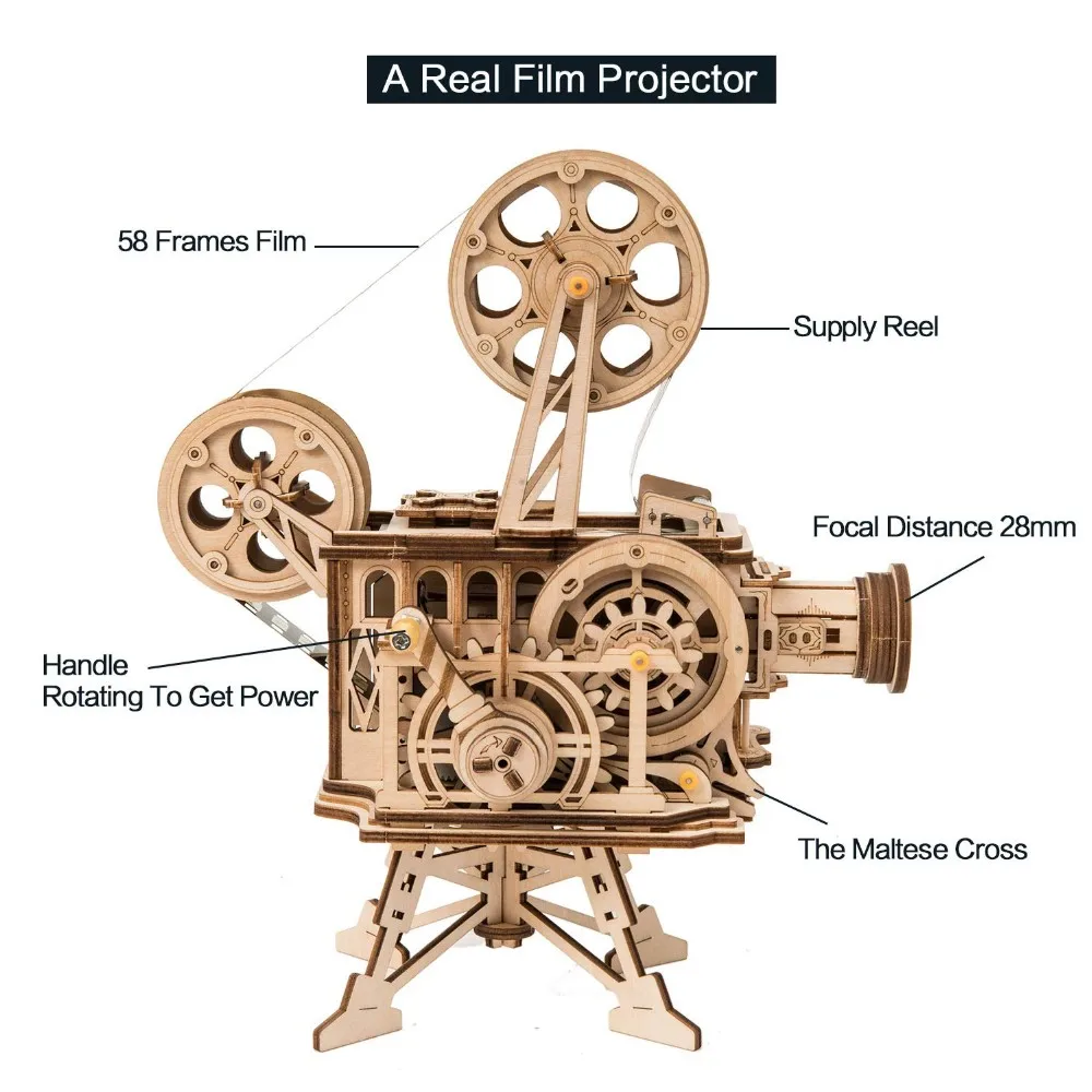 Robotime Rokr Wood Crafts LK601 Educational Miniature Vitascope Model Toy 3D Wooden Puzzles for Adults