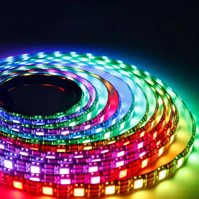 WS2812B DC5V 30-144LEDs/M Addressable 5050RGB Strip Remote Control for Home Cabinet TV Backlight Commercial Exhibition Car