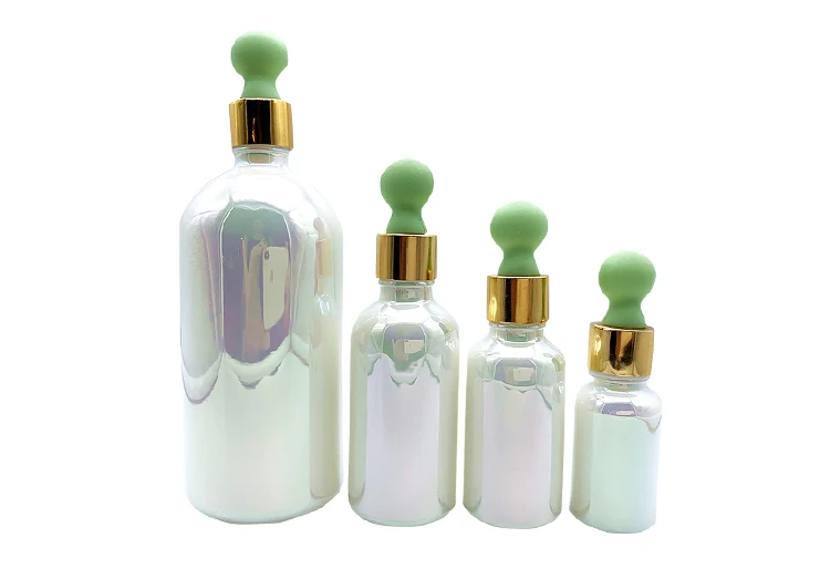 1oz 8oz White Glass Boston Round Bottles With Flat Head Dropper