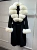 Black + white fox fur + cuff fur