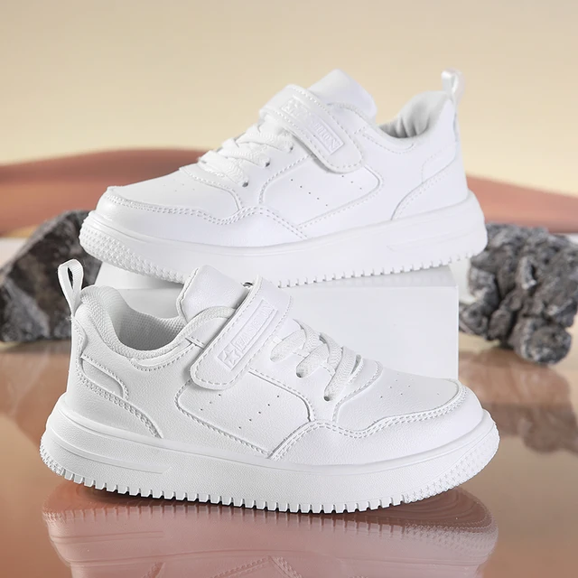 Fashion Kids Boy Running Sport Shoes White Sneakers Children Outdoor Lightweight Breathable Tenis Footwear