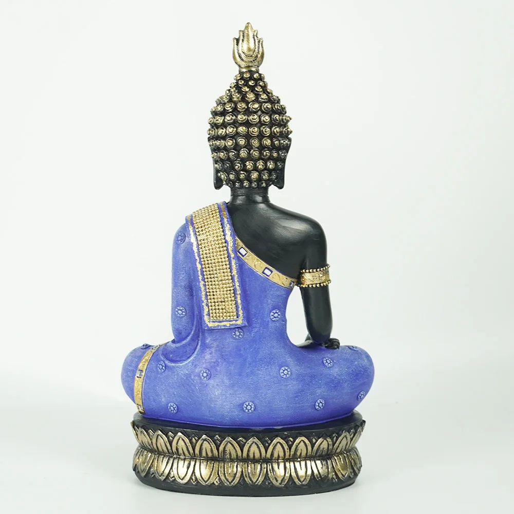 Wholesale Hotsell Home Decor Resin Figurine, Small Size Tabletop Sitting Buddha on Lotus Throne