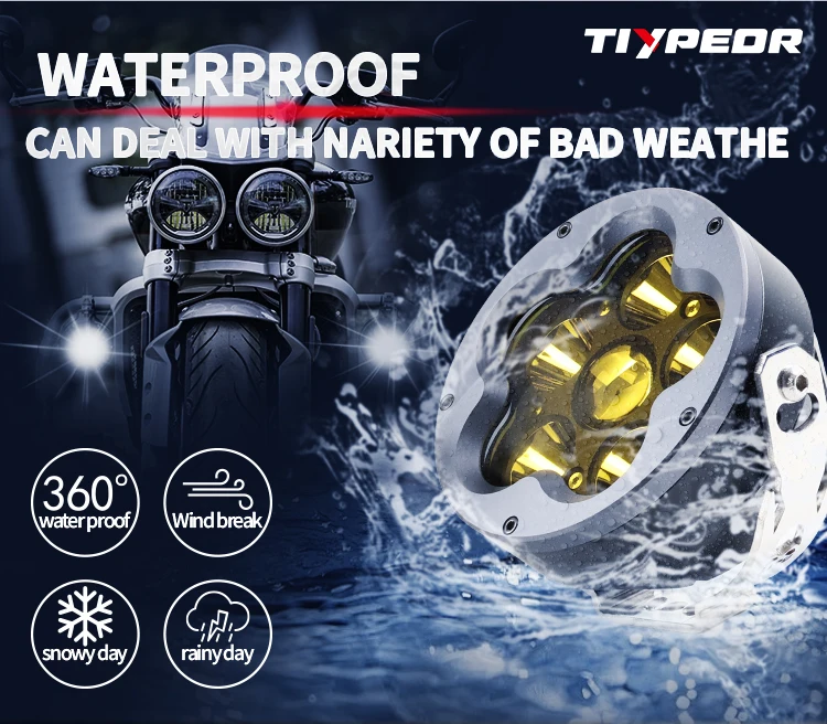 TIYPEOR Super Bright High Power Headlamp Auxiliary Headlight CNC Aluminum Daytime Running Light for Off-road Motorcycle ATV SUV supplier
