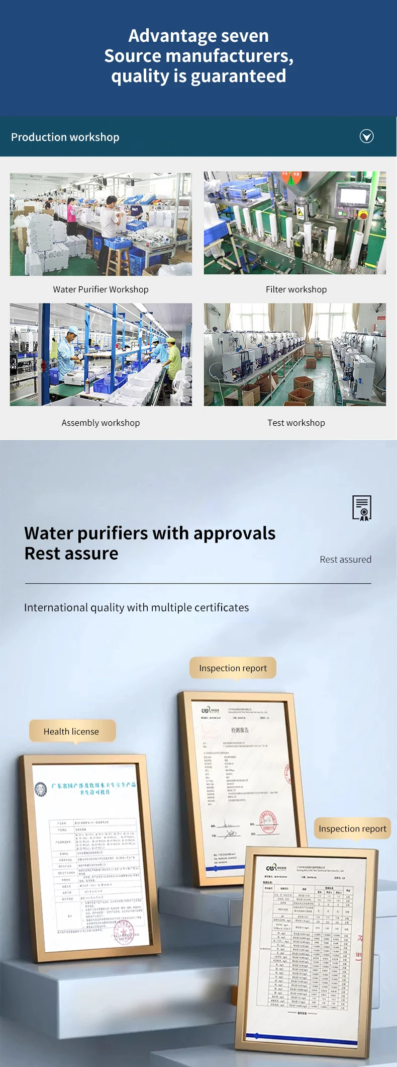 OEM/ODM 600G 800G 3-stage Home Use RO Water Purifier for Mothers and Babies