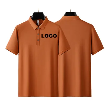 Breathable Sport Summer Fashion Custom Logo Short Sleeve Men's T-shirt Solid Color Ice Silk Mens Polo Shirts