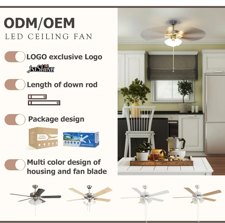 1stshine Ceiling Fan Ac Motor Reversible Blades Two Finish Mdf Ceiling