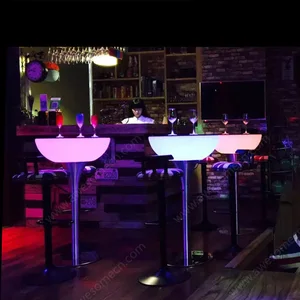 Commercial Portable LED Bar Table Remote Controlled Outdoor Dining Furniture for Restaurants Lightweight and Mobile