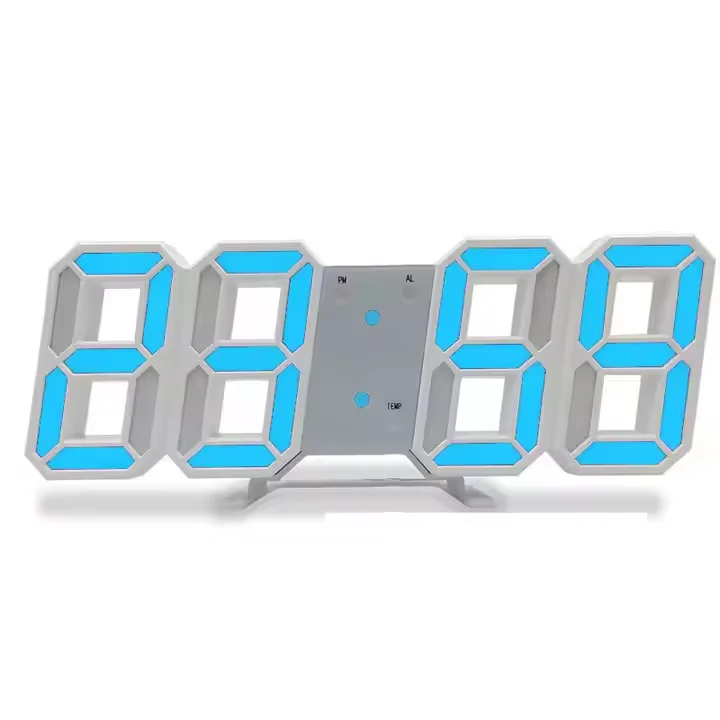 3D ABS Nordic Digital Alarm Digital Clock Watch Snooze Table Clock Electronic 3D Lcd Clocks for Home Office Decoration