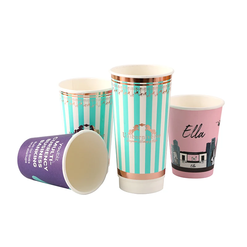 4/6/8oz disposable paper cups hot/cold drink or coffee single/ripple/double wall paper cups