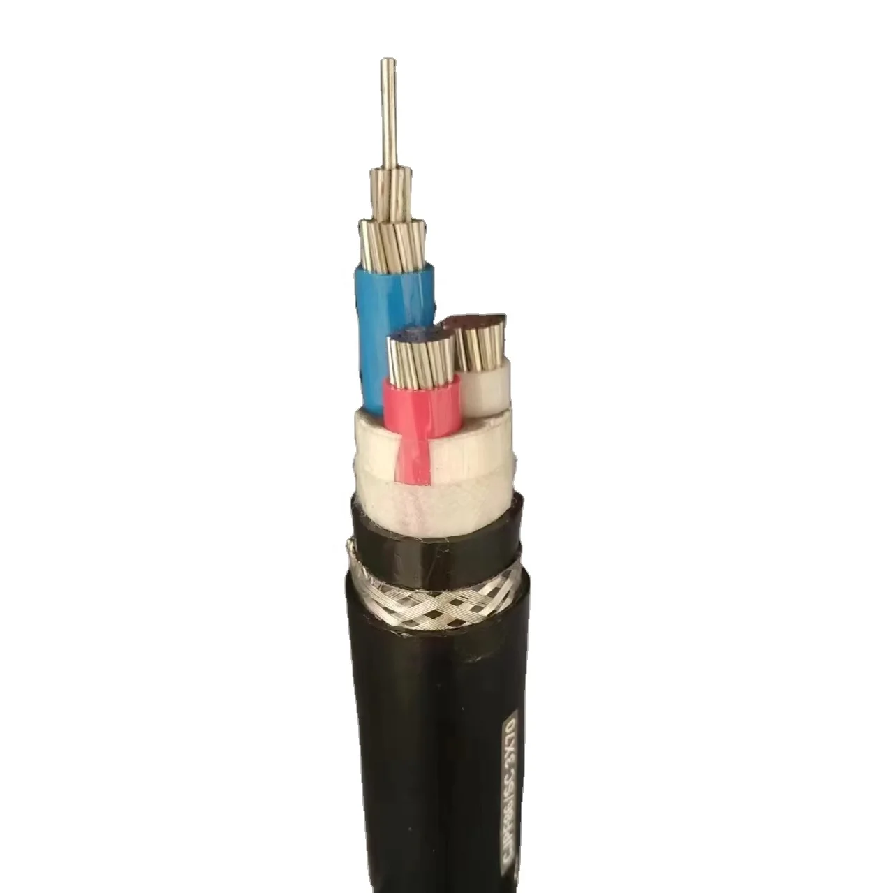 Cross-linked pe insulated bare tinned copper wire braid armored low smoke halogen free flame retardant marine power cable