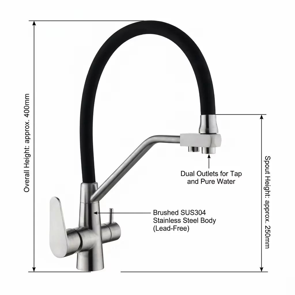 Hot cold water faucet with ceramic cartridge mechanism