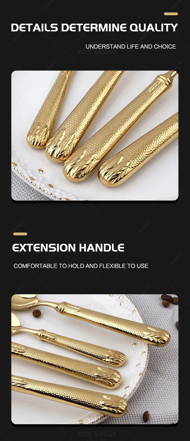 Luxury Metal Reusable Restaurant Utensils Rustic Flatware Silver for Wedding Tableware Stainless Steel Cutlery Set