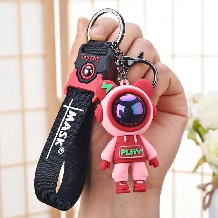Cartoon Lightning Bear Keychain Cute Astronaut Bear Doll Keyring Bag ...