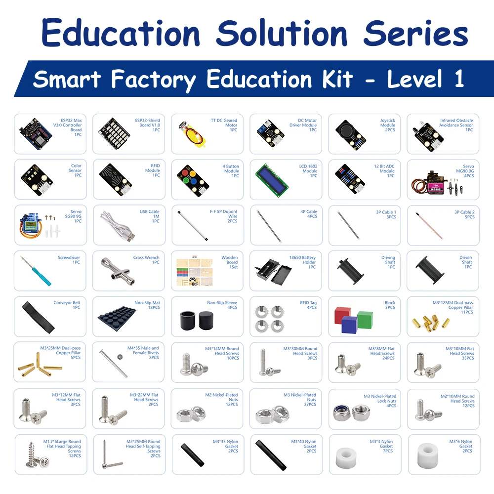 ACEBOTT IOT Smart Robotic Arm Sorting ESP32 Programming DIY Kit ...