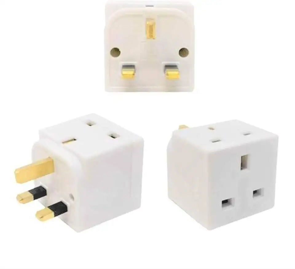2 Way Double Plug Adaptor/Multi Plugs Extension Sockets Adapter/UK 3 Pin Socket Extensions 250V 13 Amp Power Extender