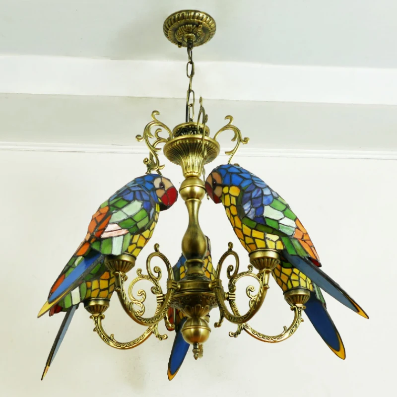 c【 美品 】高さ58㎝ ティファニー 鳥 花柄 大型ガラスシェードランプ c【 美品 】高さ58㎝ ティファニー 鳥 花柄 大型ガラスシェード