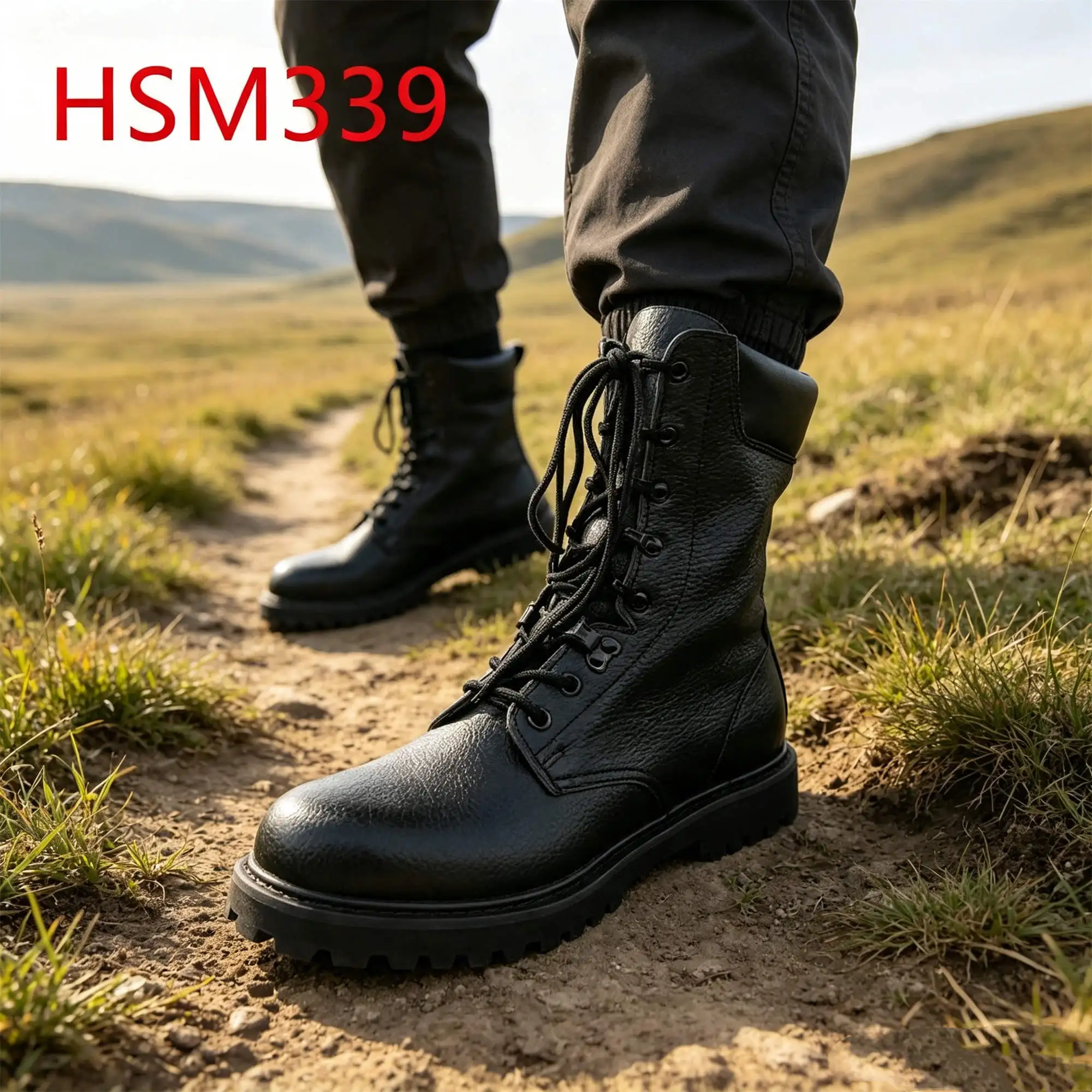 ZYF,Classic plum Blossom Design Outsole Hua Singh Combat Boots Nasty Conditions Top End Embossed Leather Marching Boots HSM339