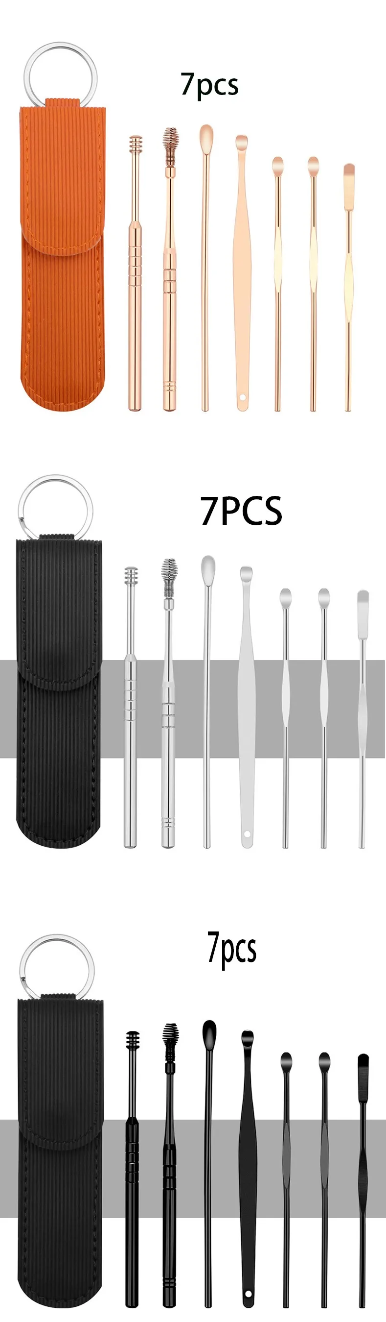 product professional factory popular yellow earpick beauty tool custom logo ear pick set-7