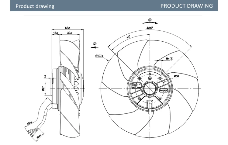 Electric Control Cabinet Motor, A2E200-AH38-01, 230VAC, 0.3A - detail 6
