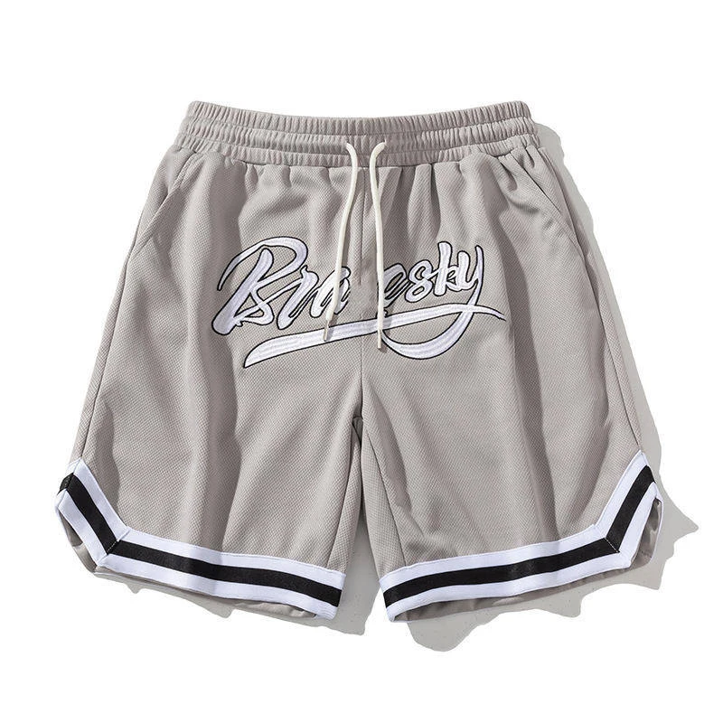String Design Shorts Men Elastic Waist Draw String Shorts Custom Embroidered Basketball ...