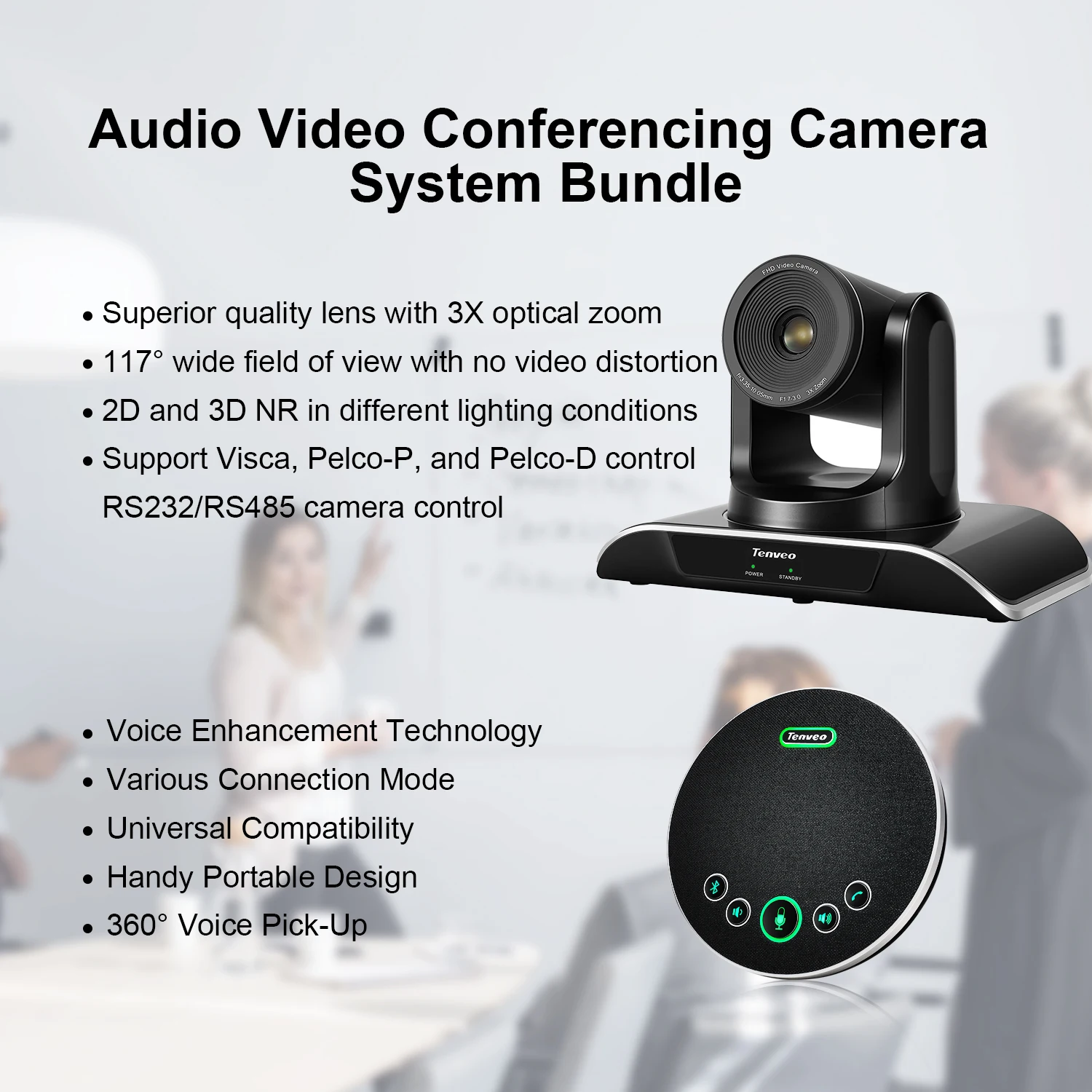 Logitech Cc3500e Group Video Conferencing With Expansion Mics HD 1080P Camera Speakerphone