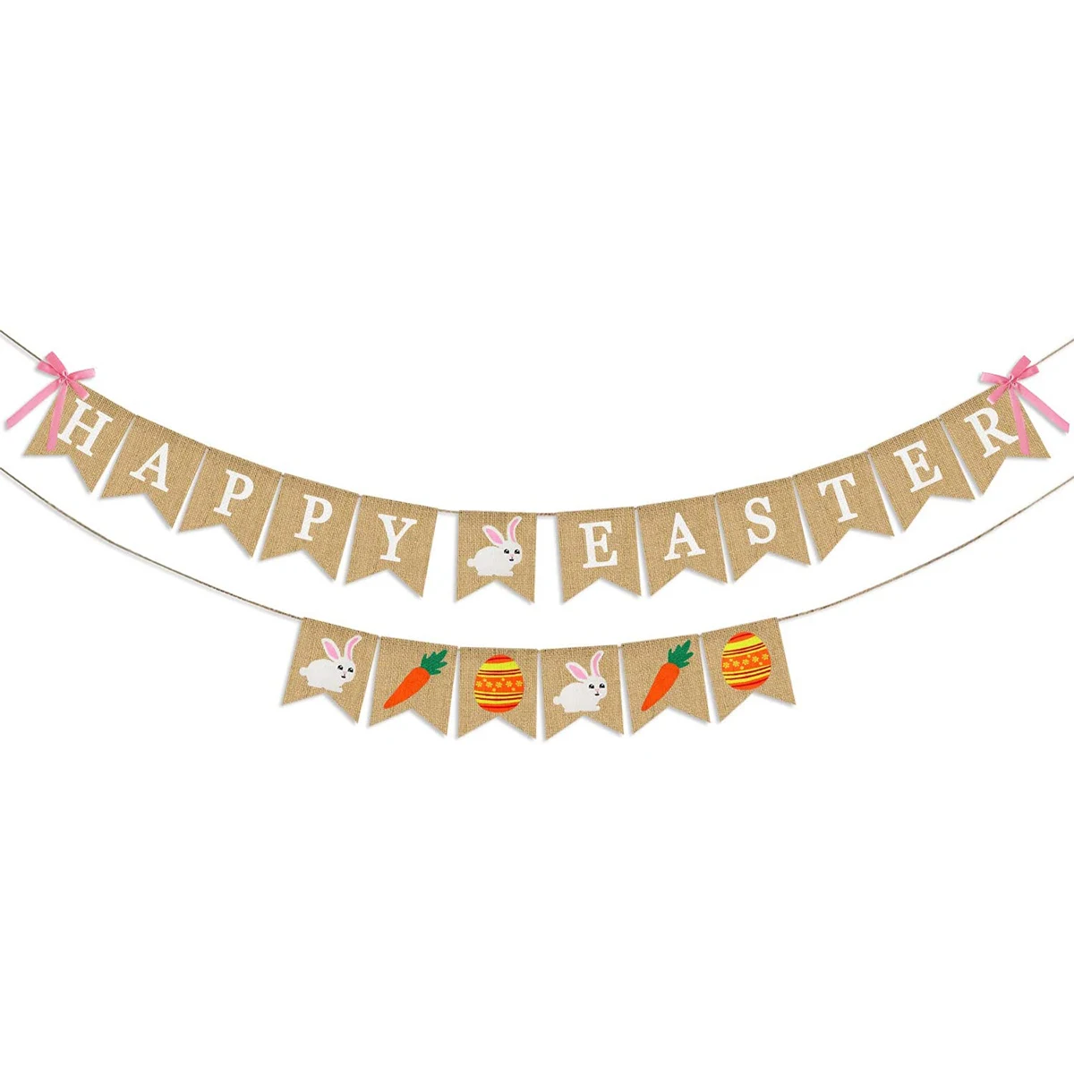 Happy Easter Text Bunting Garland Hanging Party Decorations 2 Metre