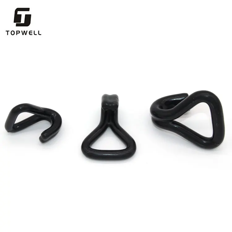 1' 800kg Custom Galvanized Pvc Coated Double J Hook for Transport Ratchet Strap
