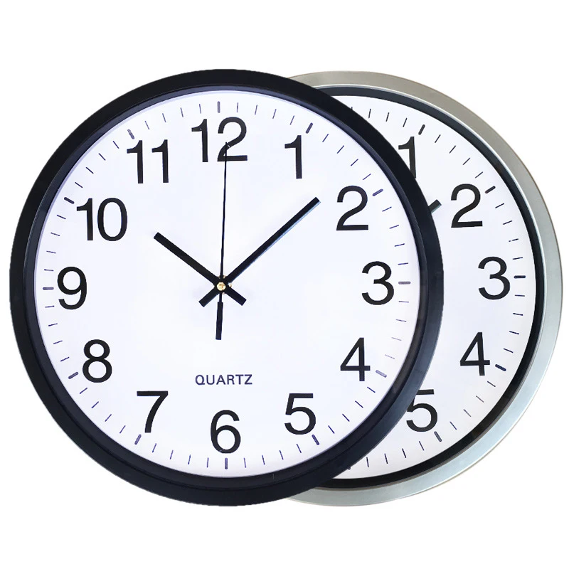 12 Inch Printed Face Battery Operate Plastic Round Quartz Custom Wall Clock