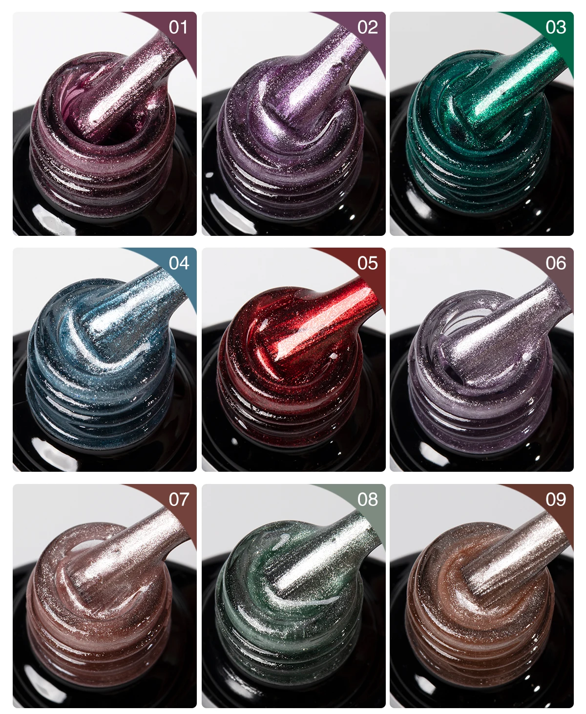 HONEYGIRL New Color Porcelain holographic magnetic Cat Eye Collection Gel Polish 15ml Magnetic Cat Eye Gel supplier