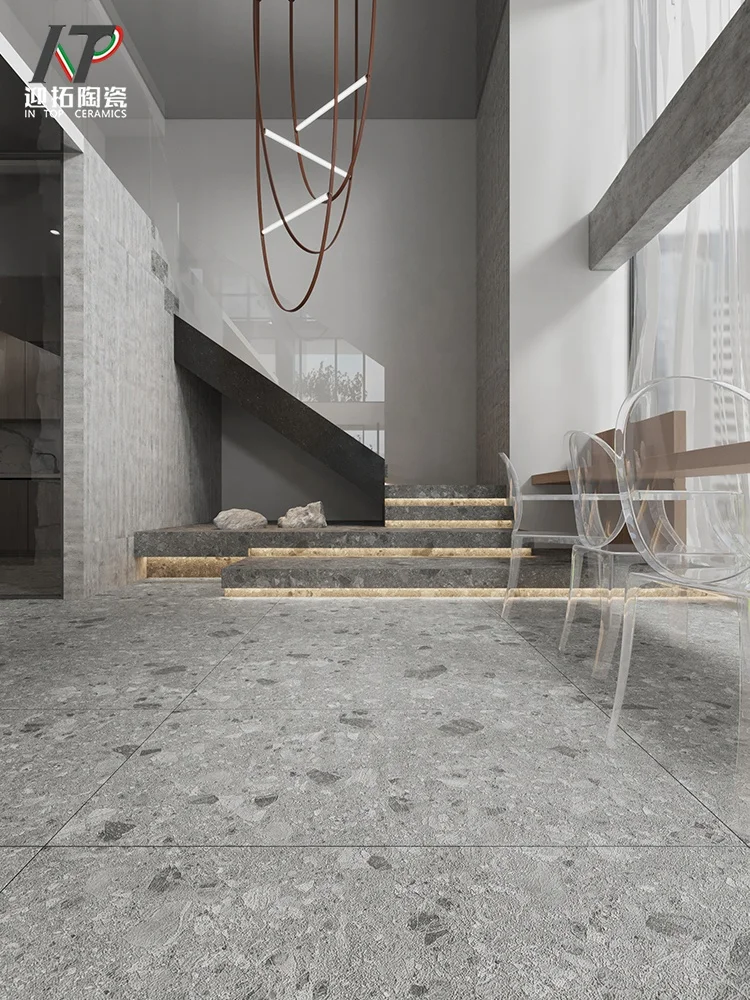 Grey Large Grain Terrazzo Porcelain Tiles 600x600mm for Clothing