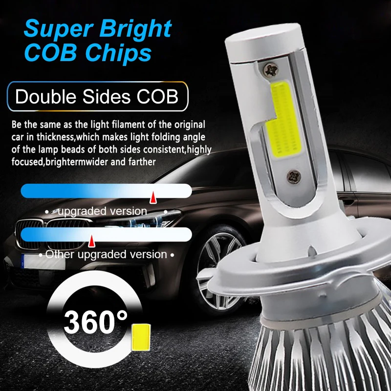 NINGLE C6 LED Headlight 36W 3600lm H1 H3 H4 H7 H11 H13 9005 9006 C6 LED Headlight for Car