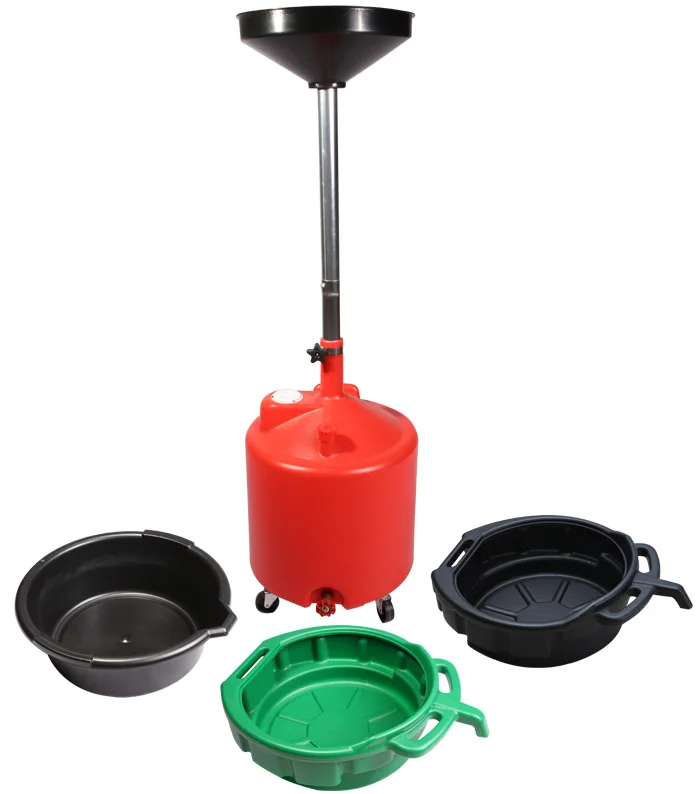 Plastic Waste Oil Fluid Drain Pan Portable Drip Tray Telescoping Oil