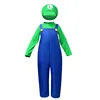 Vert pour enfants [chapeau + barbe + haut + salopette + gants]
