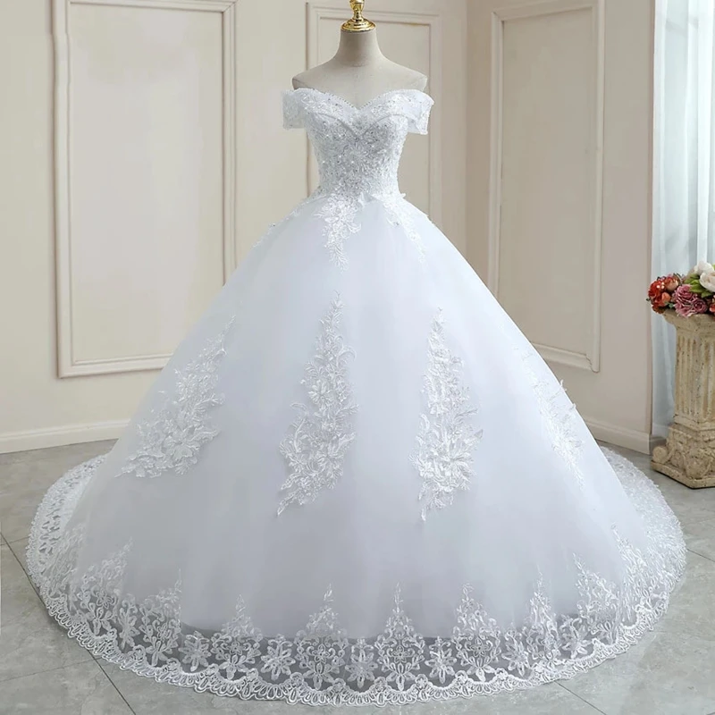 Vintage Lace Empire Wedding Gown Bridesmaid Dress Lace PuffyTulle ...