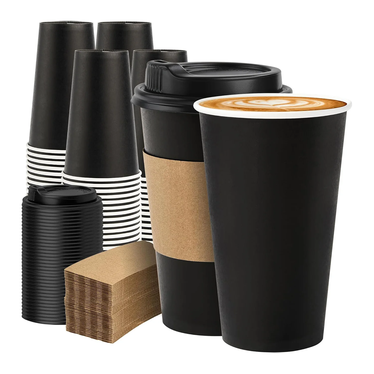 Custom logo Printing Cafe Takeaway 12oz 16oz Ripple Wall Matcha Bubble Boba Milk Tea Hot Coffee Paper Cup Packaging with Lid