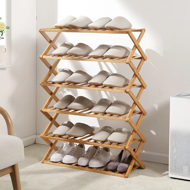 3/4/5 layer length 50/70/100 cm  freeinstallation free foldable shelf multi tier bamboo shoe rack storage for household entryway